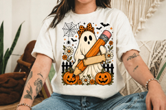 Custom Floral Halloween Teacher Png, Halloween Teacher Product Image 4