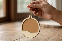 Custom Name Christmas Bauble SVG, Layered Laser Cut Wood Product Image 2