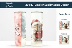 personalized Christmas rat Skinny Tumbler Wrap for sublimarion