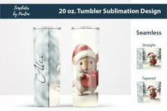 Personalized Christmas Rat Skinny Tumbler Wrap for sublimation