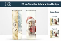 Custom Name Christmas rat Skinny Tumbler Wrap for sublimation
