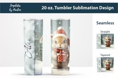 personalized  Christmas bunny Skinny Tumbler Wrap for sublimation