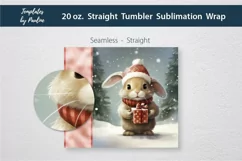 Custom Name Christmas Rabbit Skinny Tumbler Wrap for sublimation