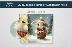 Custom Name Christmas bunny Skinny Tumbler Wrap for sublimation