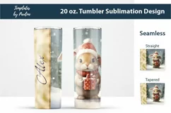 Custom Name Christmas bunny Skinny Tumbler Wrap for sublimation