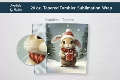 personalized  Christmas bunny Skinny Tumbler Wrap for sublimation