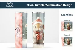 Custom Name Christmas Rabbit Skinny Tumbler Wrap for sublimation