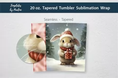 Custom Name Christmas Rabbit Skinny Tumbler Wrap for sublimation