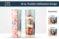 personalized Christmas Squirrel Skinny Tumbler Wrap for sublimation
