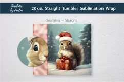 personalized Christmas Squirrel Skinny Tumbler Wrap for sublimation