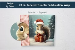 personalized Christmas Squirrel Skinny Tumbler Wrap for sublimation
