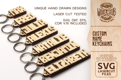 Custom Name Keychain, Name keychain svg, Keychain svg Product Image 3
