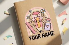 Custom Pencil and Boho Rainbow Name SVG | School Name Tag Product Image 2