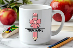Custom Pencil Name Label SVG | Back to School Name Tag Product Image 4
