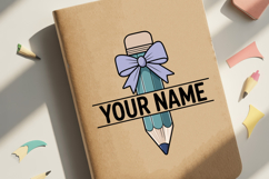 Custom Pencil Name Tag SVG | Back to School Name Tag Product Image 2