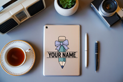 Custom Pencil Name Tag SVG | Back to School Name Tag Product Image 3