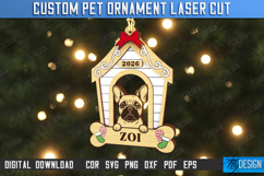 Dog Ornament Laser Cut|Christmas Tree Toy|Dog Name Ornament Product Image 1