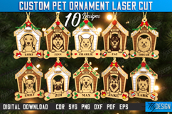 3D Personalized Christmas Pet Ornament Laser Cut Bundle, Dog Product Image 1