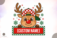 Custom Reindeer Baby Boy Christmas PNG,Personalized Product Image 1