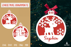 Custom Reindeer Christmas Ornament SVG Laser cut