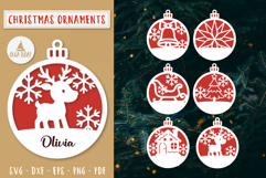 Custom Reindeer Christmas Ornament SVG Laser cut