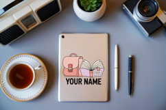 Custom School Bag and Book Name SVG | Custom School Name Tag Product Image 3