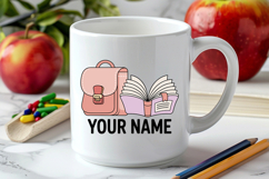 Custom School Bag and Book Name SVG | Custom School Name Tag Product Image 4