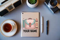 Custom School Bag Name Label SVG | Back to School Name Tag Product Image 3