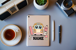 Custom School Bus Name Tag SVG | Back to School Name Tag Product Image 3
