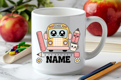 Custom School Bus Name Tag SVG | Back to School Name Tag Product Image 4