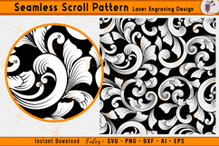 Custom Scrollwork Seamless Pattern Laser Engraving Design