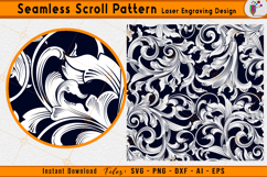 Custom Scrollwork Seamless Pattern Laser Engraving Files