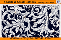 Custom Scrollwork Seamless Pattern Laser Engraving Files