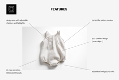 Summer Cotton Baby Bodysuit Mockup, Pattern Preview PSD Product Image 2
