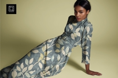 Evening Satin Maxi Dress Mockup, Seamless Pattern Preview Product Image 1