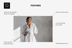 Long Sleeve Maxi Dress Mockup, Seamless Pattern Preview PSD Product Image 2