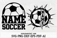 Custom Name Soccer SVG, Soccer svg, Soccer Ball Clipart Product Image 1