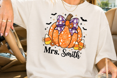 Custom Teacher Halloween Pumpkin Sublimation PNG Product Image 2