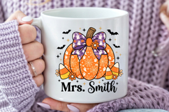 Custom Teacher Halloween Pumpkin Sublimation PNG Product Image 5