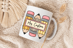 Custom Teacher Name PNG, Pencil Sublimation Design Product Image 5