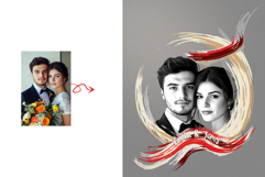 Custom Wedding Portrait Art Illustration Photo Effect Product Image 2
