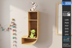 Wooden Letter Bookshelf Laser Cut | Wall Shelf | Home Decor Product Image 1