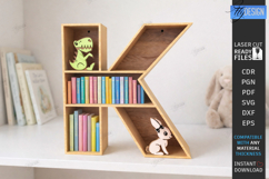 Wooden Letter Bookshelf Laser Cut | Wall Shelf | Home Decor Product Image 1