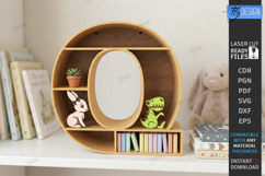 Wooden Letter Bookshelf Laser Cut | Wall Shelf | Home Decor Product Image 1
