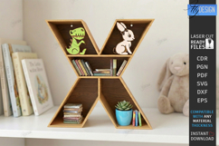 Wooden Letter Bookshelf Laser Cut | Wall Shelf | Home Decor Product Image 1
