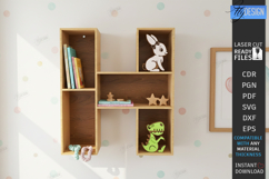 Wooden Letter Bookshelf Laser Cut | Wall Shelf | Home Decor Product Image 1