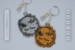 Customable Christmas Wreath Keychain SVG Product Image 1