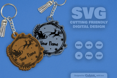 Customable Christmas Wreath Keychain SVG Product Image 2