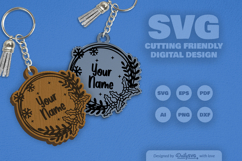 Customable Christmas Wreath Keychain SVG Product Image 6