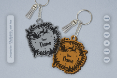 Customable Christmas Wreath Keychain SVG Product Image 2